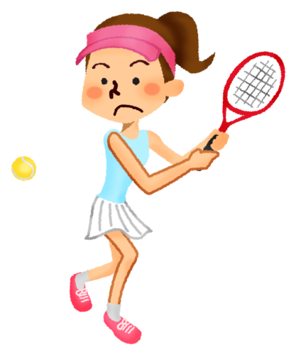 Woman playing tennis clipart