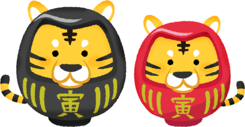 tiger daruma couple (New Year’s illustration) clipart