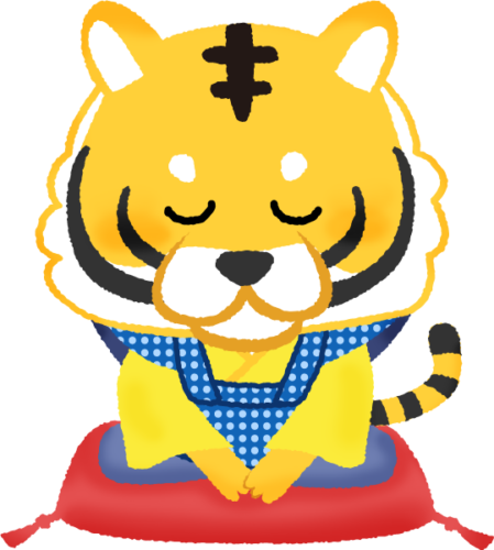 tiger in kimono (Fukusuke doll) 2 clipart