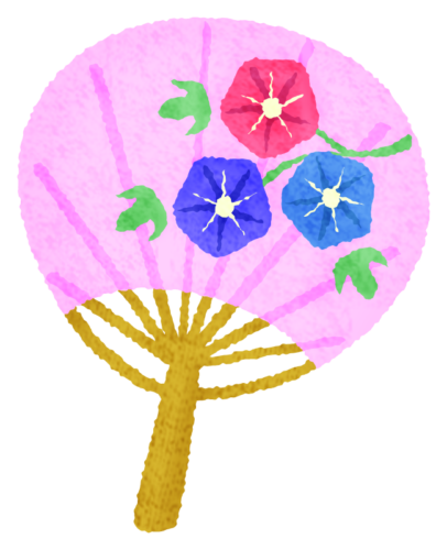 Uchiwa / Round fan (pink) clipart