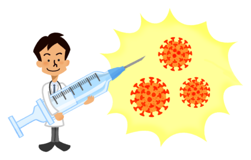 COVID-19 vaccine and doctor clipart