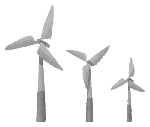 Wind power generation (wind turbines) clipart