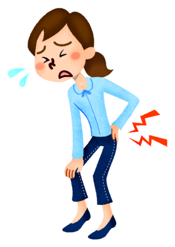 Woman with backache clipart