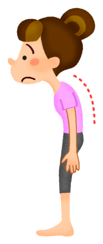 Woman with bad posture clipart
