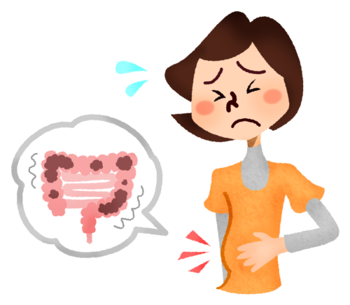 Woman with constipation clipart