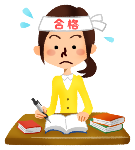 Woman studying for entrance exam clipart