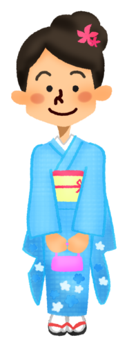 Woman in kimono clipart