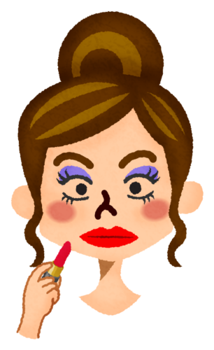 Woman with too much makeup clipart