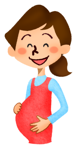 Pregnant woman smiling clipart