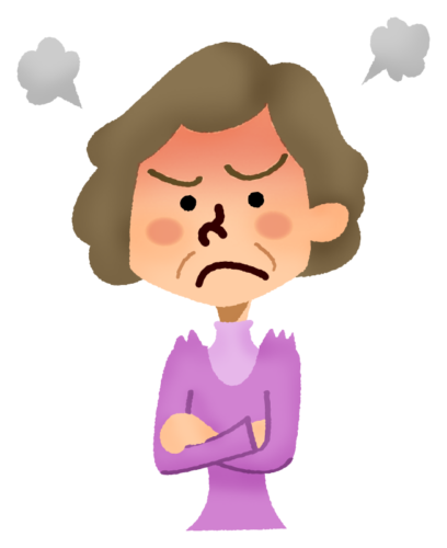 Angry senior woman clipart