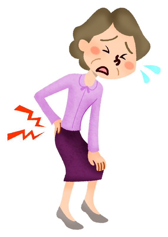 Free Clipart of Senior woman with backache