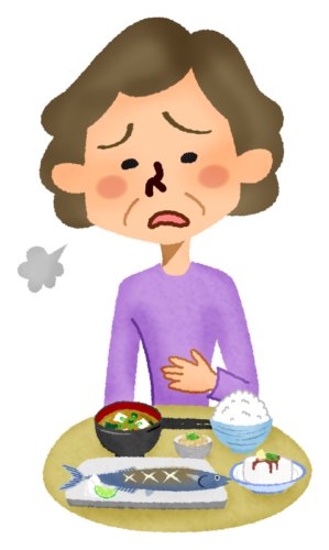 Senior woman with no appetite clipart