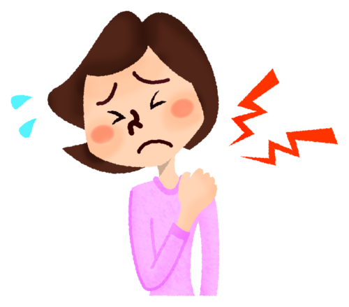 Woman with stiff neck clipart