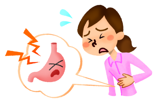 Woman with stomach pain clipart