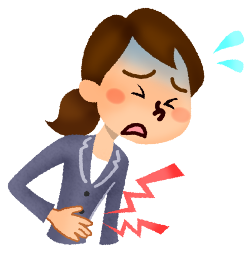 Businesswoman with stomachache clipart