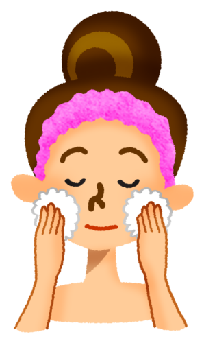 Woman washing her face clipart
