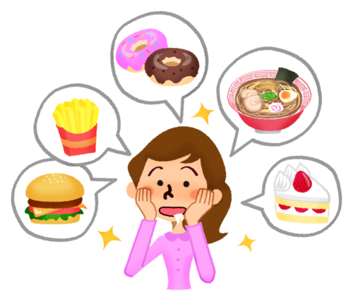 Woman with good appetite clipart