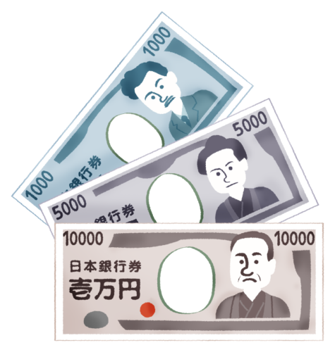 Japanese yens bills clipart