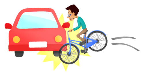 Colisión entre un auto y una bicicleta clipart