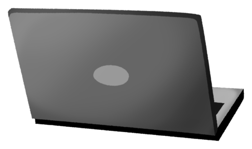 Computadora portátil – Ordenador portátil  (de la parte trasera) clipart