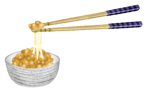 Natto y palillos clipart
