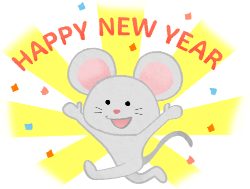 Ratón y Feliz Año Nuevo clipart