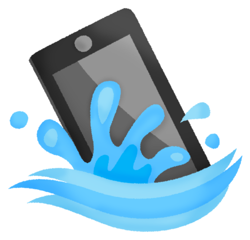 Teléfono celular que se cae al agua clipart