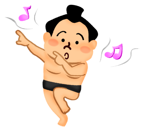 Luchador de sumo bailando clipart