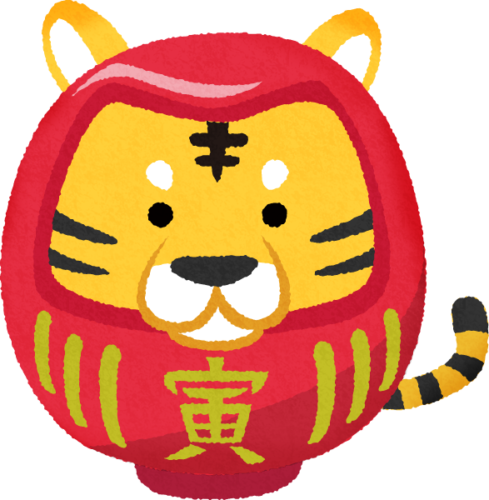 tigre daruma (Ilustración de Año Nuevo) clipart