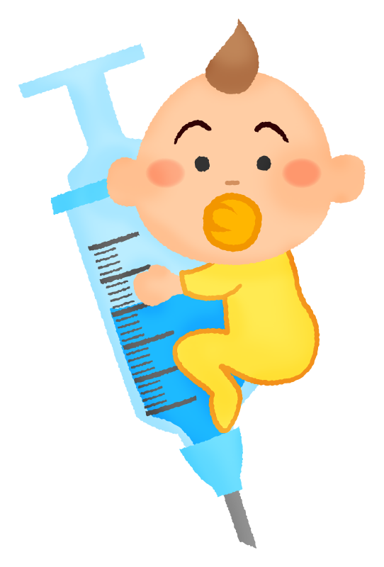 赤ちゃんの予防接種のかわいいフリーイラスト素材