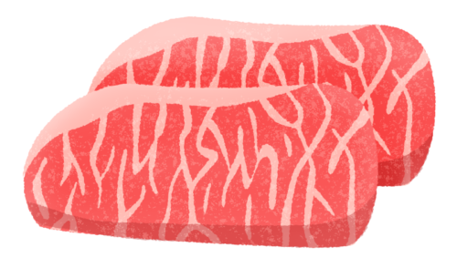 牛肉（サーロインステーキ）のイラスト
