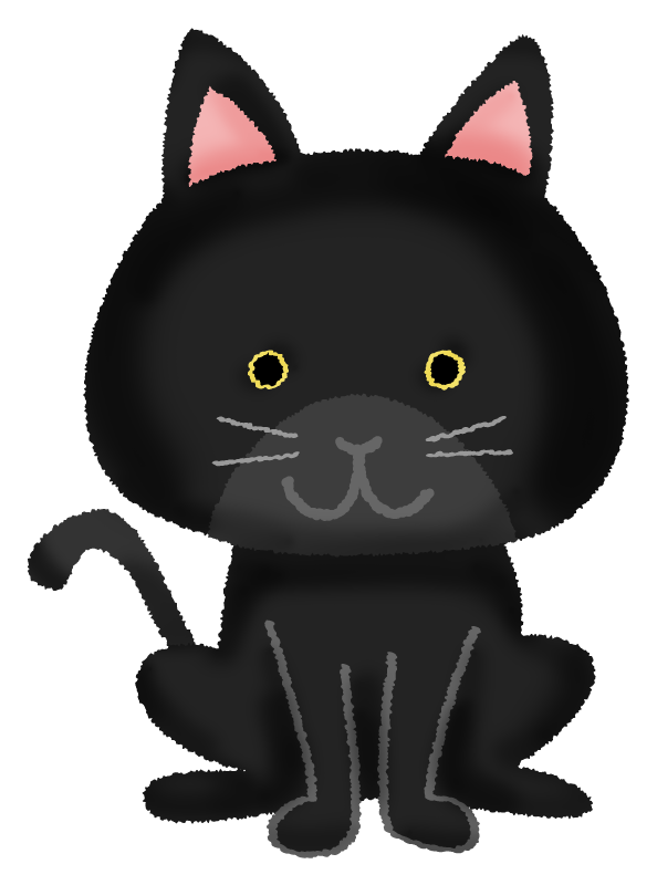 黒猫のかわいいフリーイラスト素材