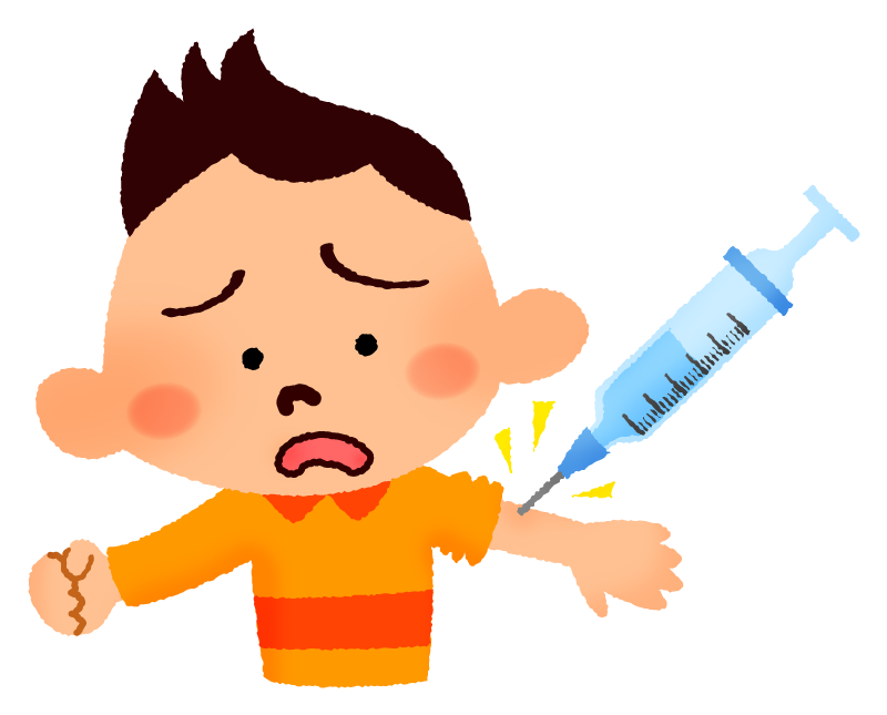 子供の予防接種のかわいいフリーイラスト素材