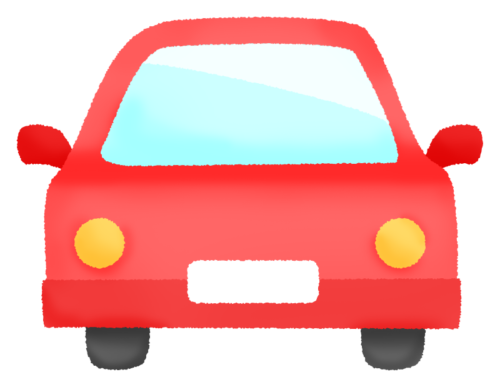 赤い車（正面）のイラスト