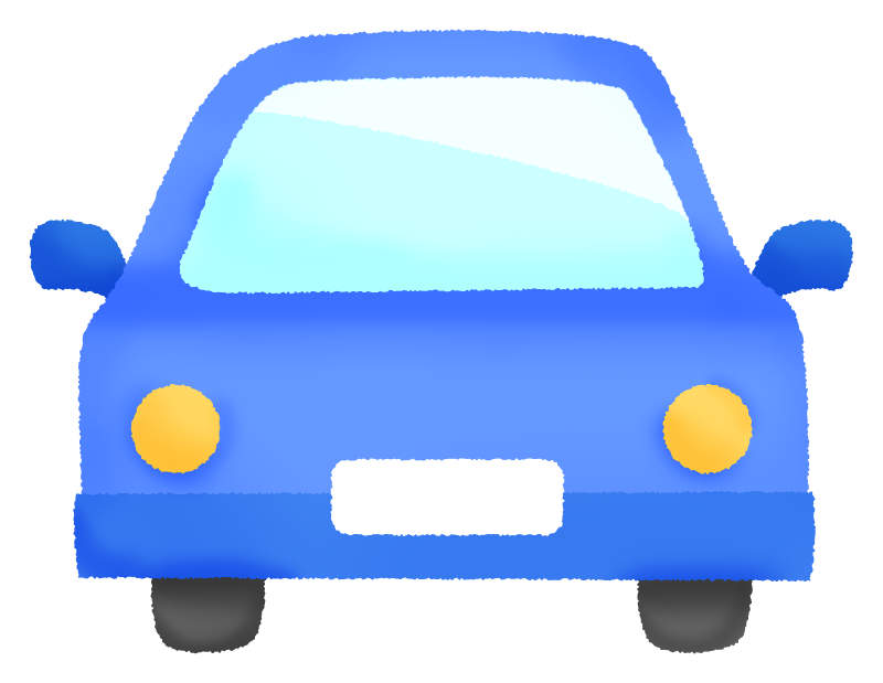 Blue car (front view)