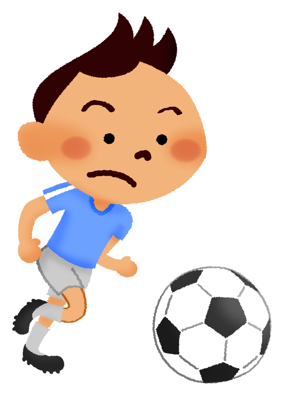 サッカーをする男の子のかわいいフリーイラスト素材