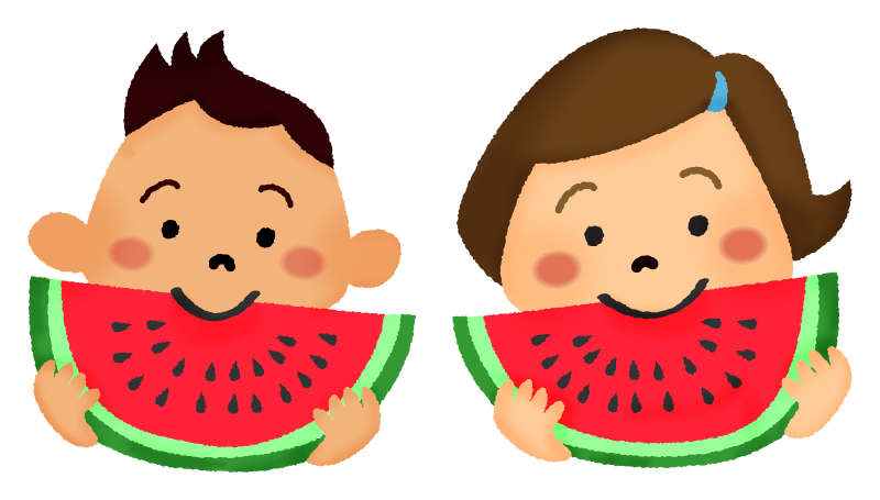 Little Children Eating Watermelon Free Clipart Illustrations Japaclip