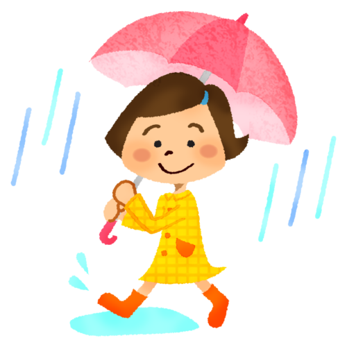 傘を差す女の子のイラスト