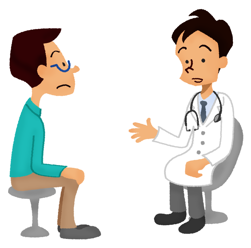 Man receiving a medical consultation with doctor