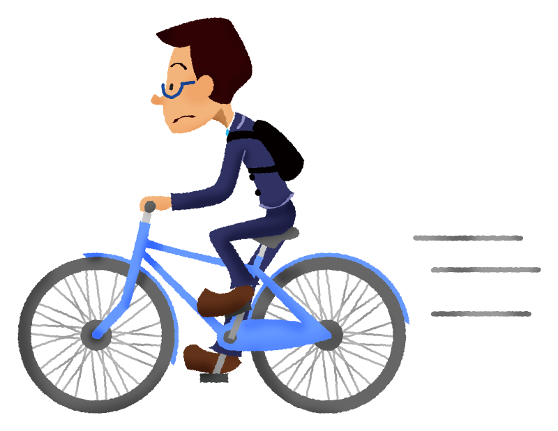 Businessman going to work by bike.