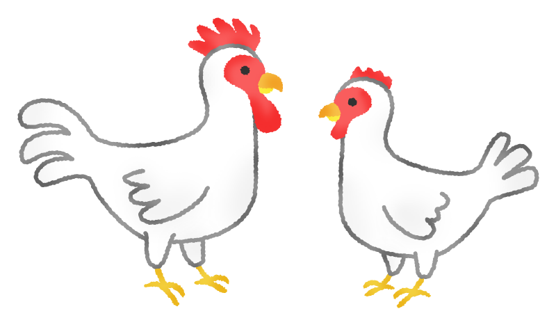 雄鶏と雌鶏の無料イラスト フリーイラスト素材集 ジャパクリップ