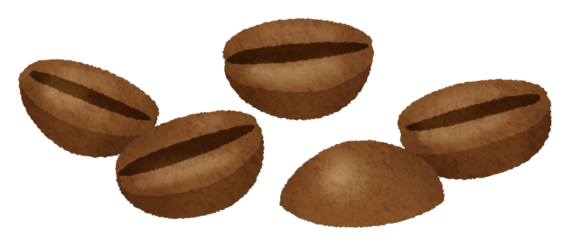 コーヒー豆のかわいいフリーイラスト素材