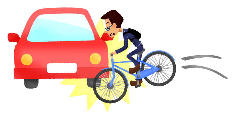 車と自転車の衝突事故 02の無料イラスト フリーイラスト素材集