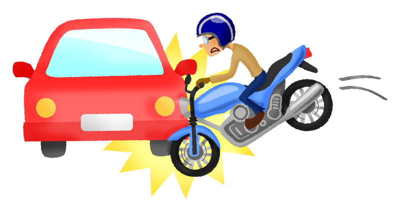 車とバイクの衝突事故の無料イラスト | フリーイラスト素材集 ジャパクリップ