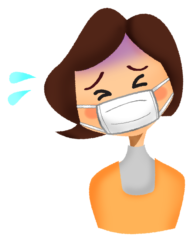 Sick woman wearing surgical mask