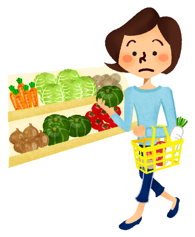 Woman shopping vegetables at supermarket