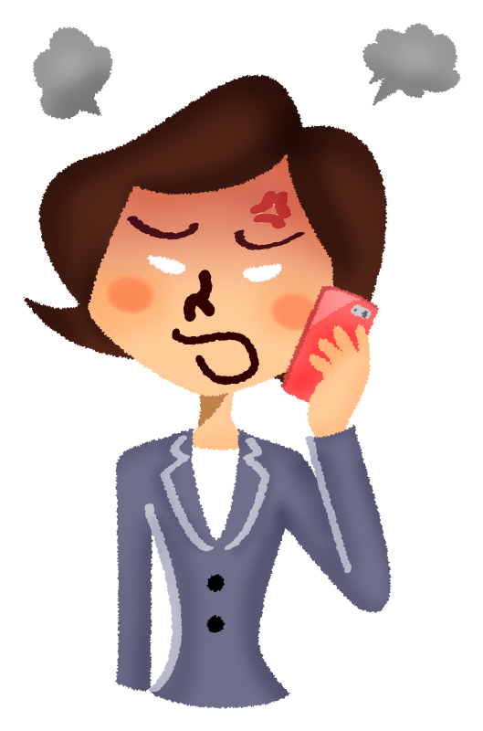 Angry businesswoman talking on cell phone