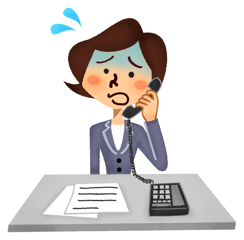 Panicked businesswoman talking on the phone
