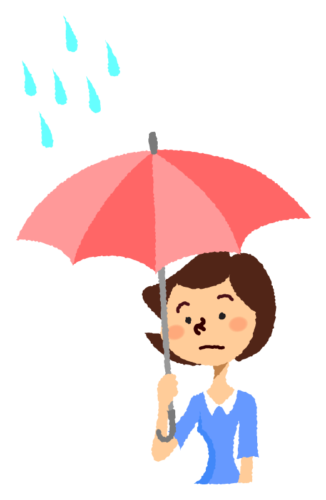 傘を差す女性のイラスト