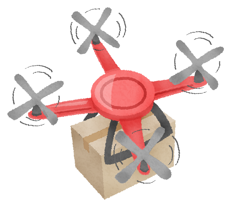 Drone carrying delivery box